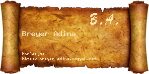 Breyer Adina névjegykártya